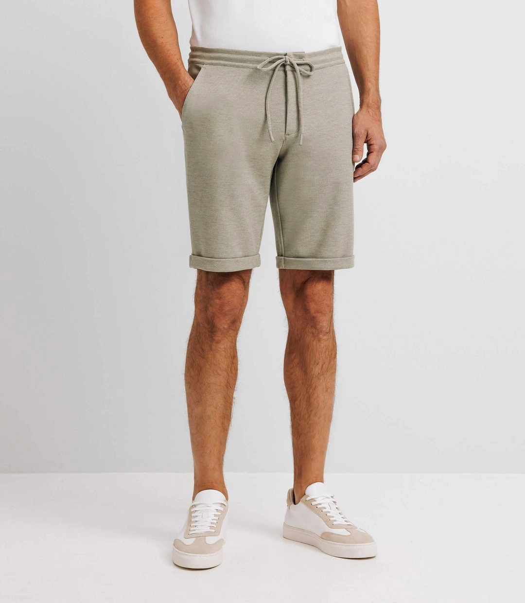 IZAC - Bermuda en maille kaki