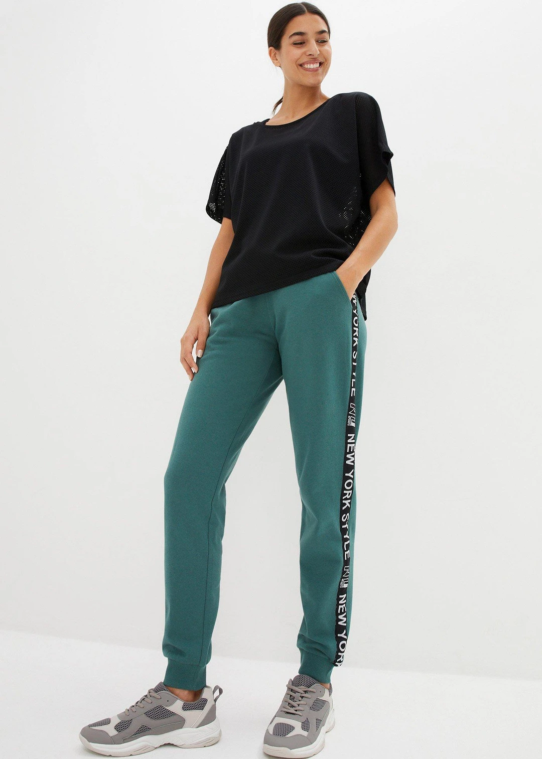 Pantalon de jogging avec finitions bord-côtes et imprimé - 2