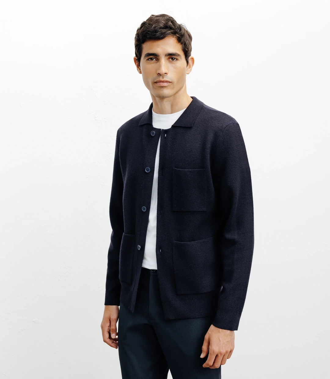 IZAC - Cardigan surchemise en maille marine