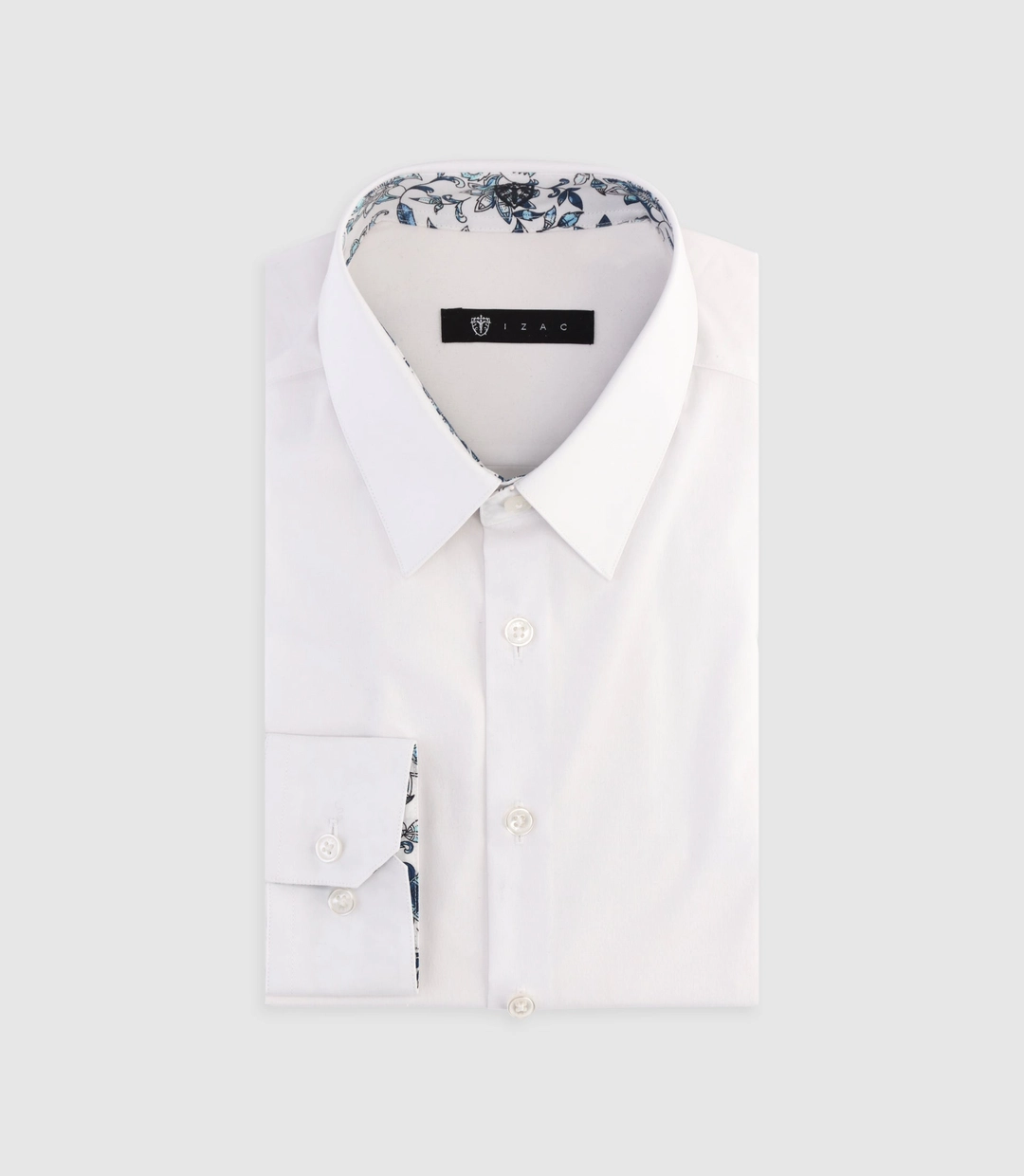 IZAC - Chemise slim unie blanche MADOC