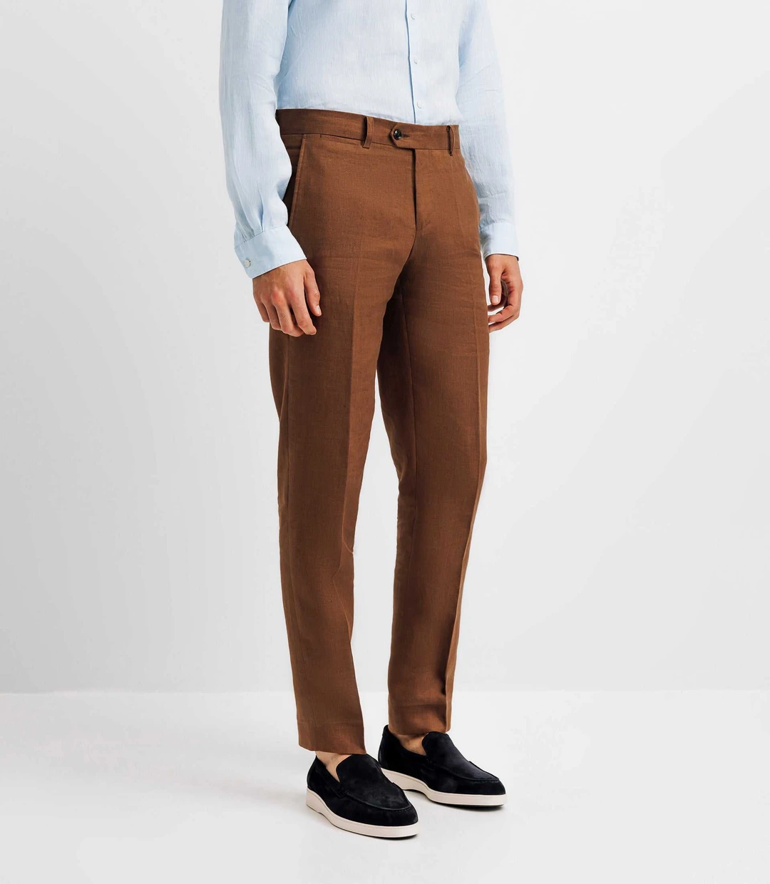 IZAC - Pantalon ville 100% lin truffe