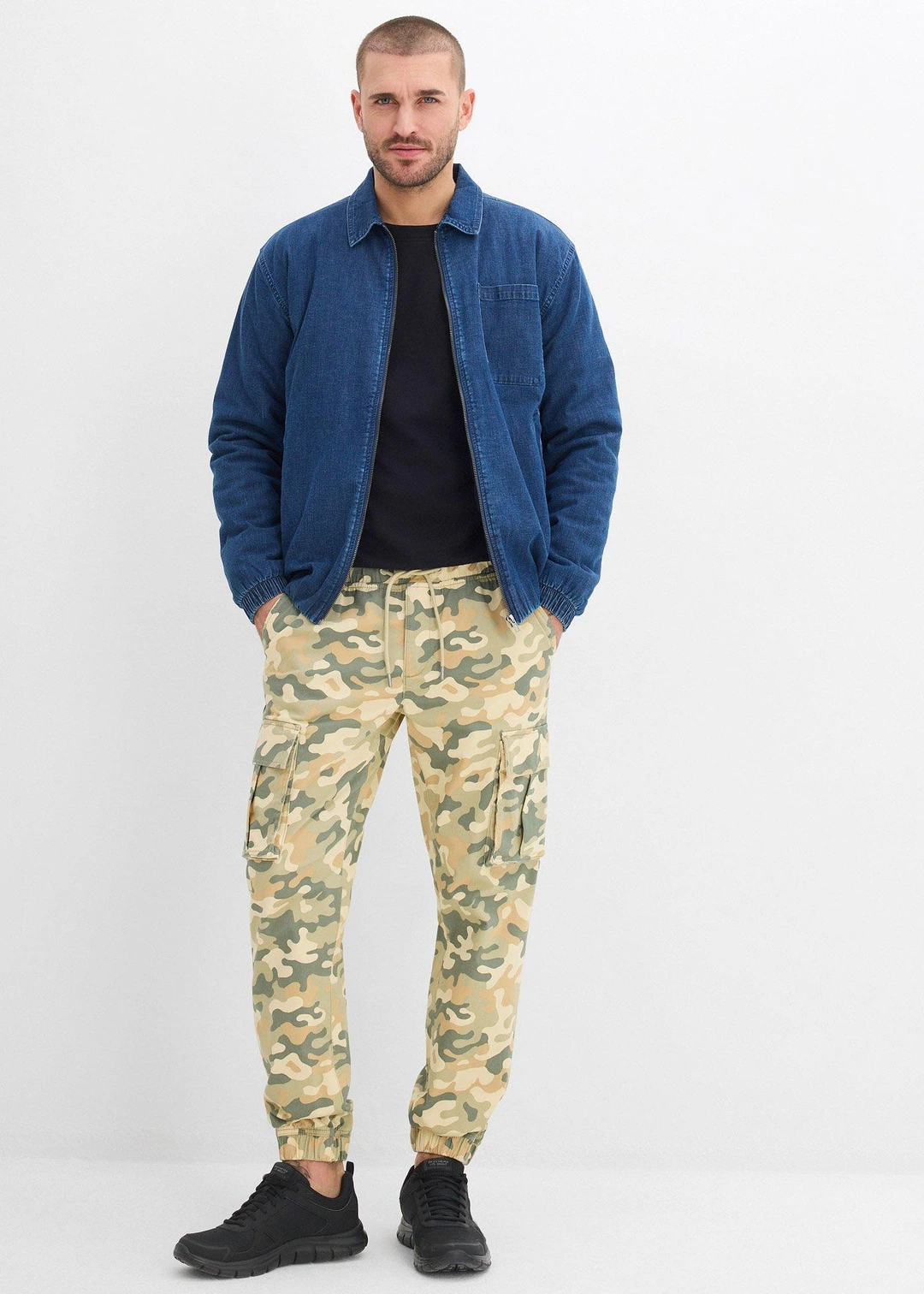 Pantalon jogger cargo droit, regular - 2