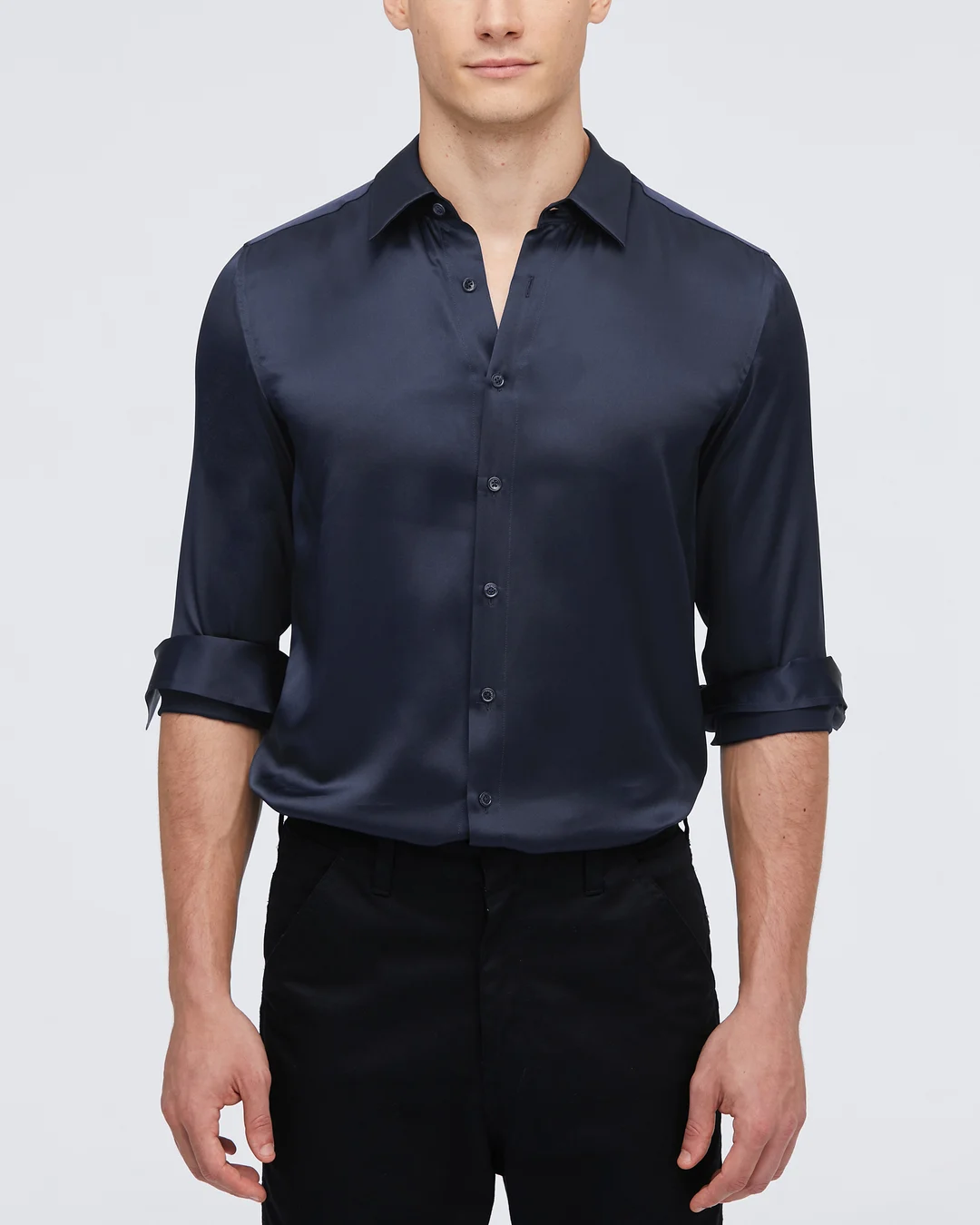 LILYSILK Chemise De Base Pour Homme En Soie De Mûrier Gris Foncé L