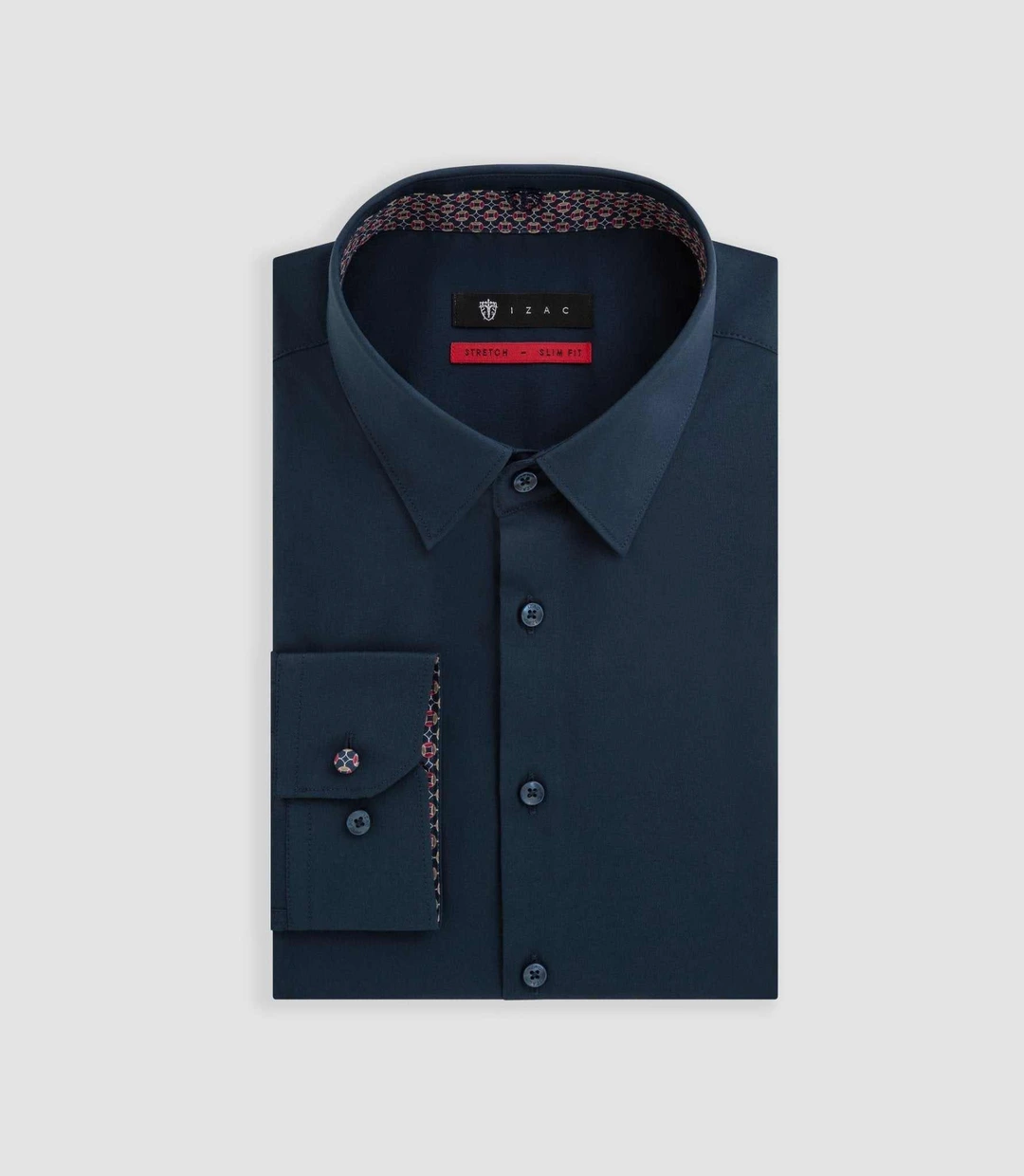 IZAC - Chemise unie fantaisie marine ''Bosco''