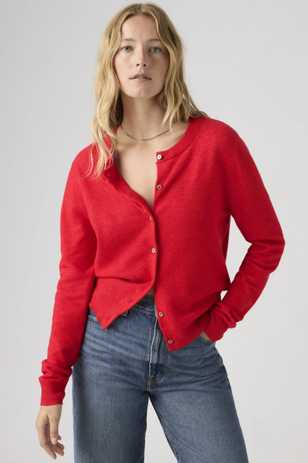 Levi's Cardigan Col Rond Supersoft - Femme - Neutral / Paris Stripe Curds Whey Triblend - XS