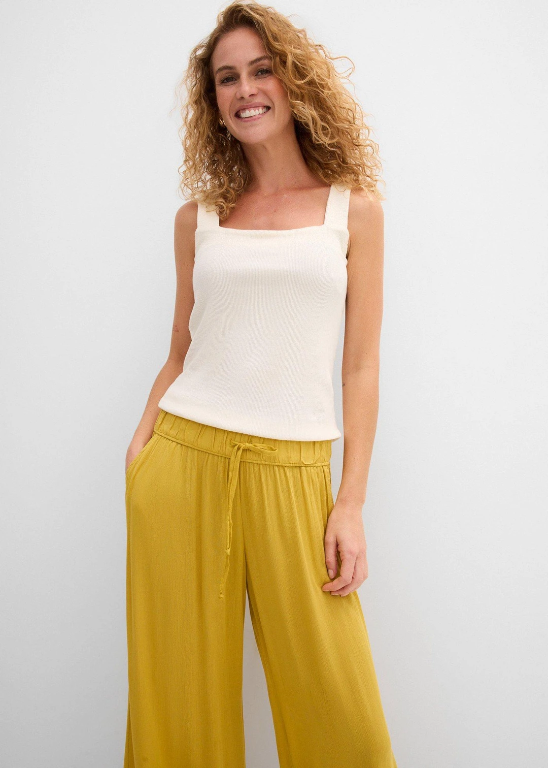 Pantalon large en viscose fluide