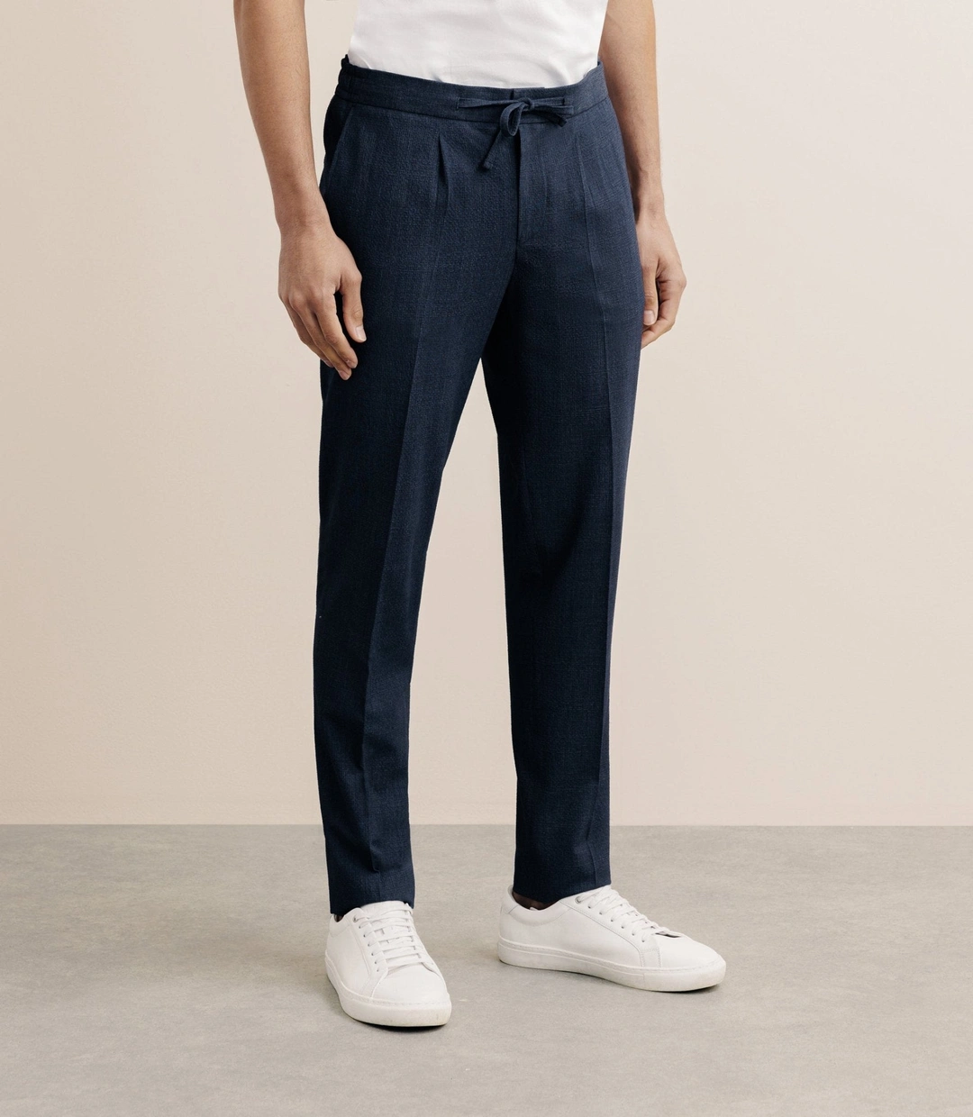 IZAC - Pantalon ville taille élastique bleu denim