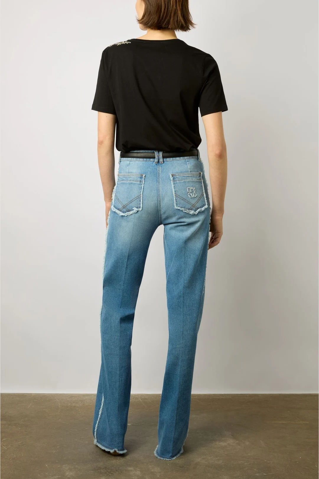 T-shirt en coton à strass - MALIE - Noir