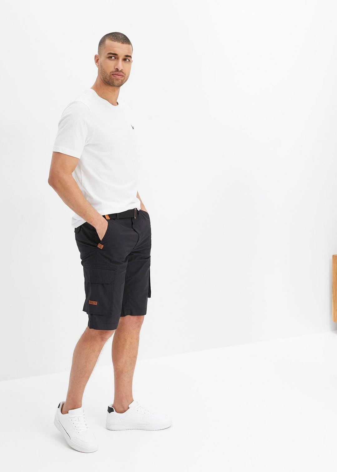 Bermuda cargo avec ceinture et taille élastiquée, regular - 2