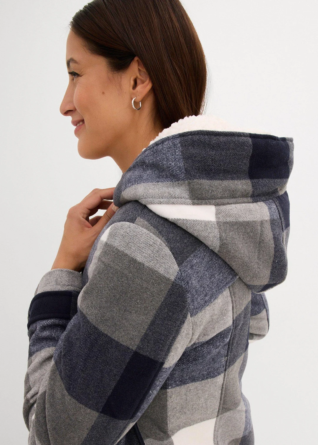Veste de grossesse et de portage en laine avec doublure peluche