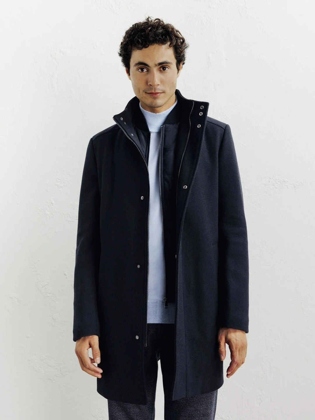 IZAC - Manteau ville en laine marine