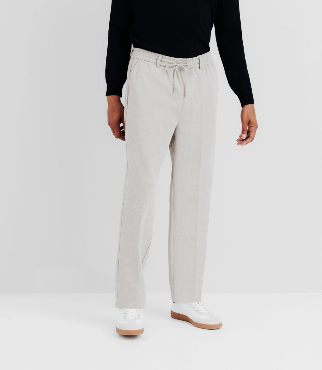 IZAC - Pantalon élastique avec cordon beige