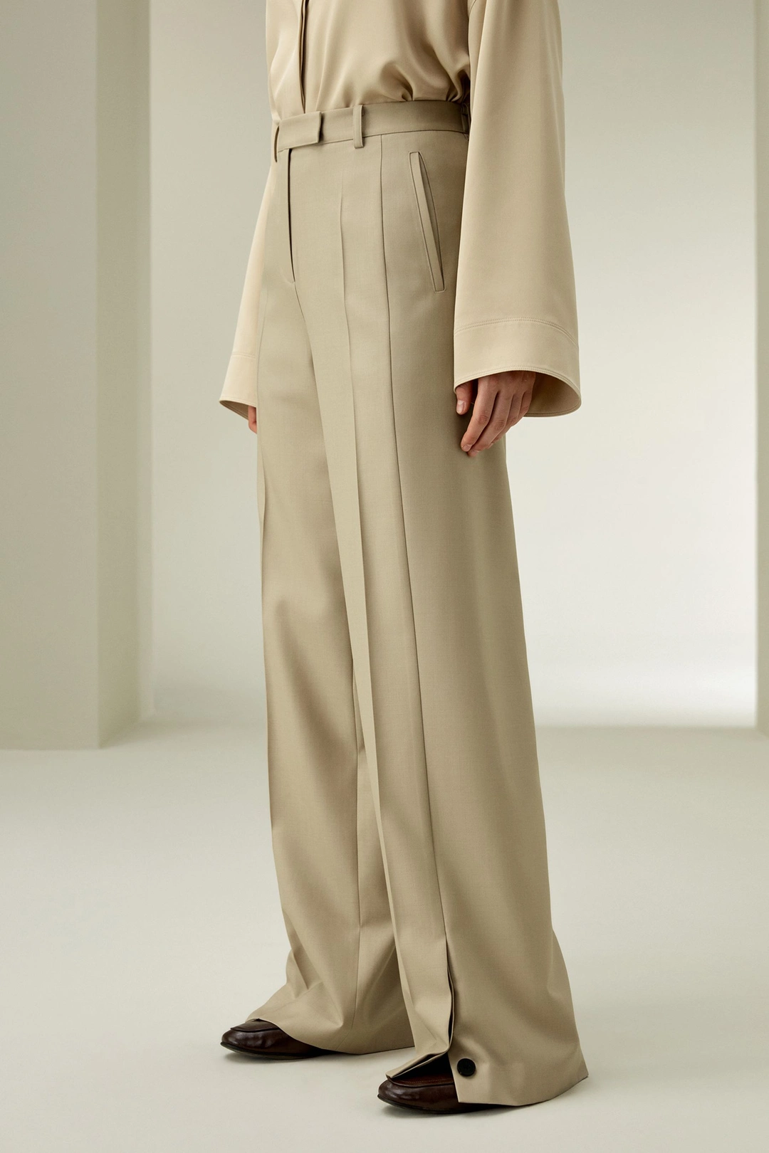 LILYSILK Pantalon Droit En Laine Et Soie Mélangée À Jambe Droite Soie Et Laine Les Essentiels De La Garde-Robe Noir 36
