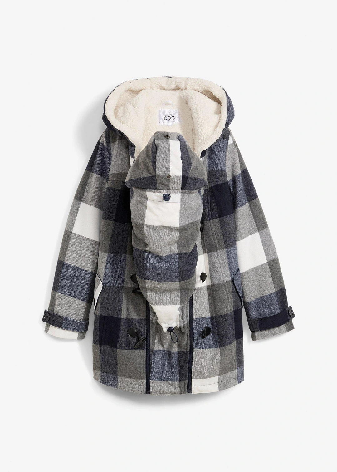 Veste de grossesse et de portage en laine avec doublure peluche