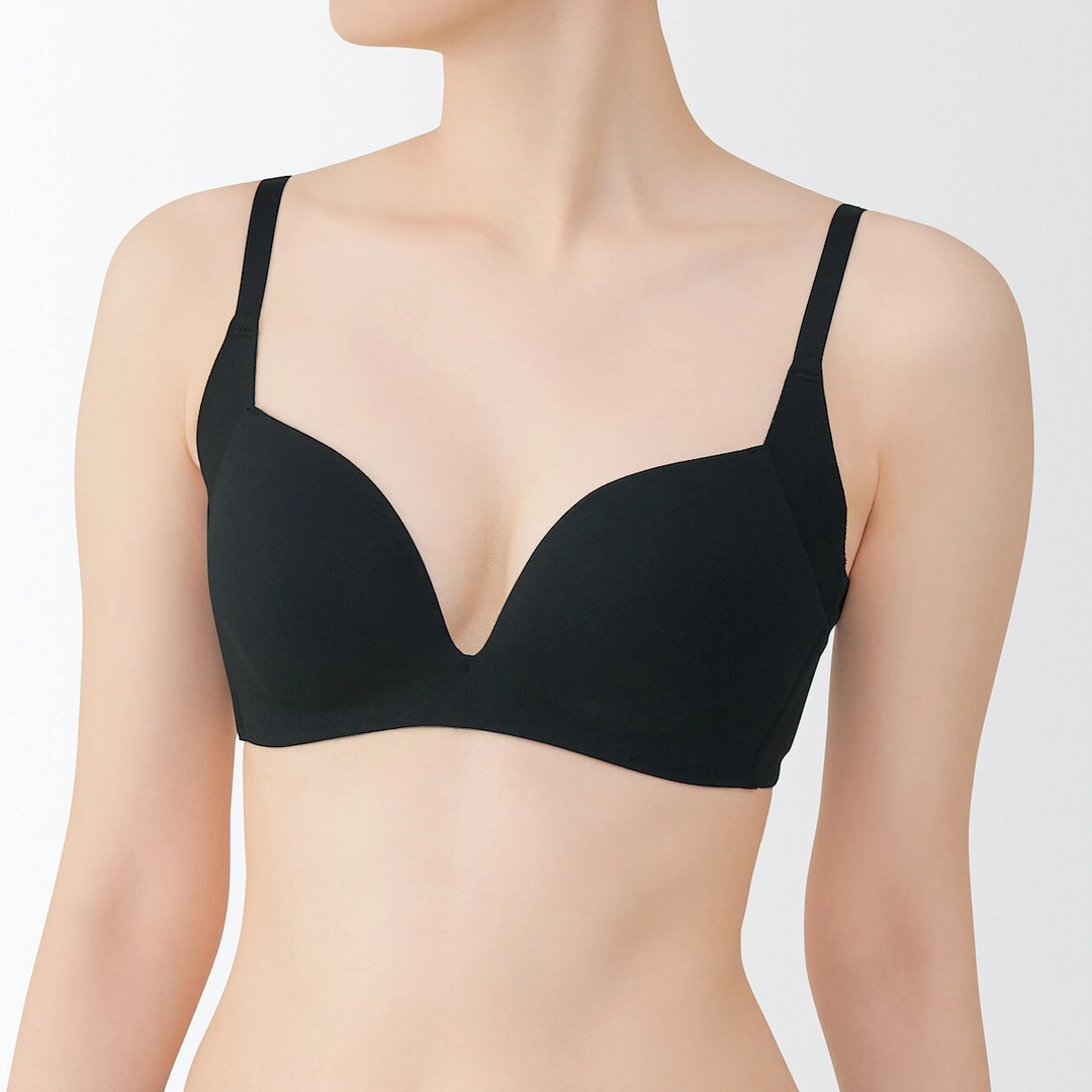 Soutien‐gorge sans armature en mélange de coton avec maintien latéral pour femme