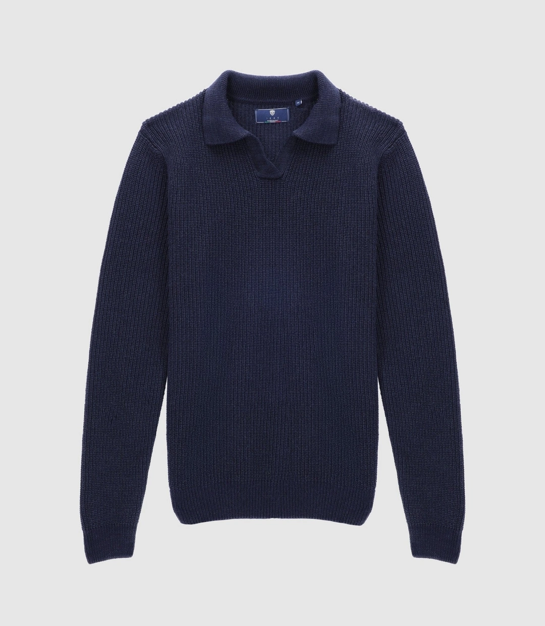 IZAC - Pull col polo ouvert marine