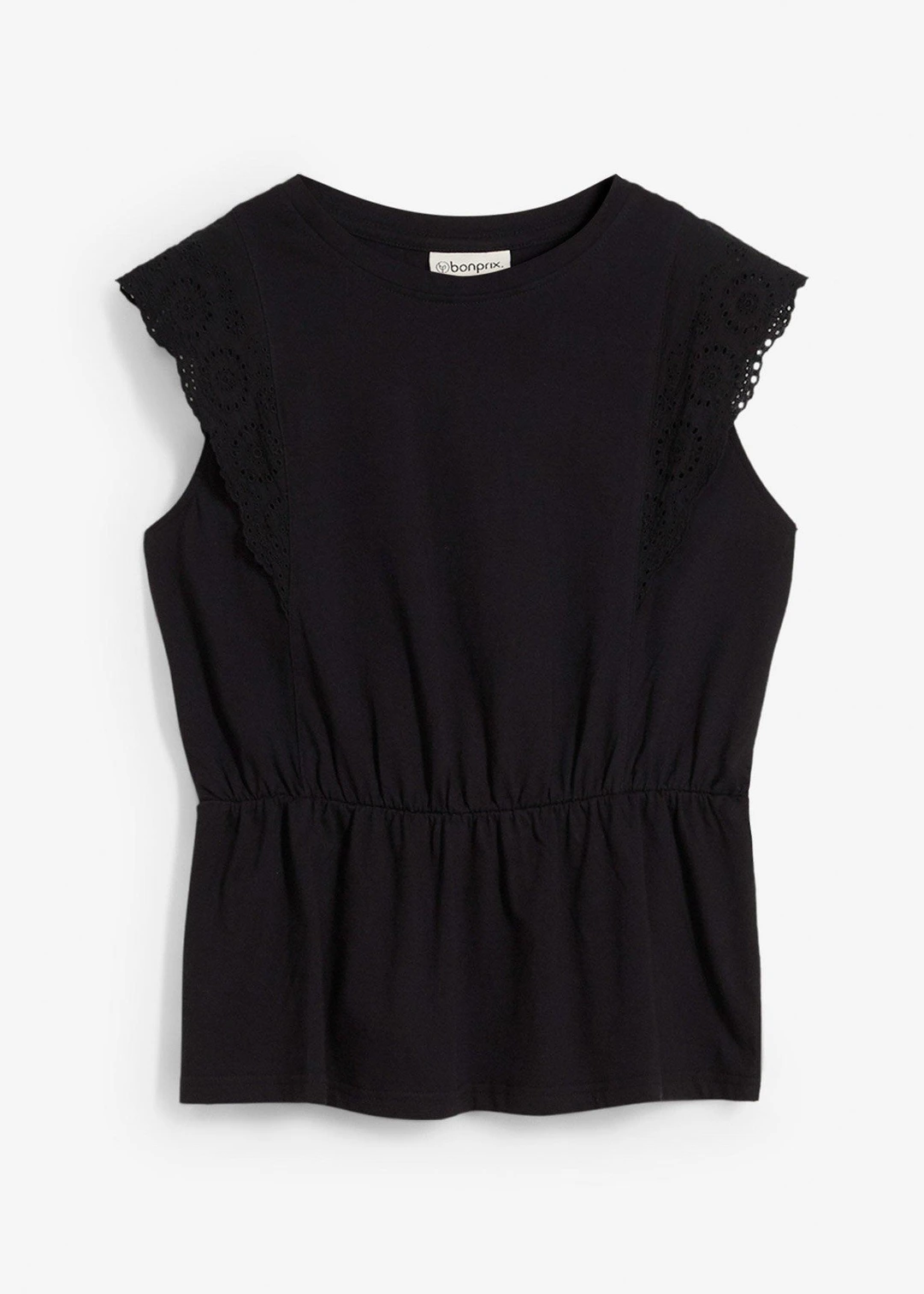 T-shirt avec détails en broderie anglaise