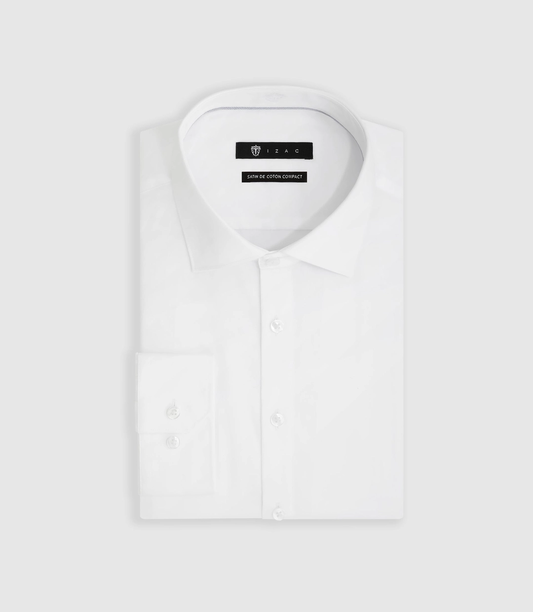 IZAC - Chemise satin slim blanche ''Satinslim''