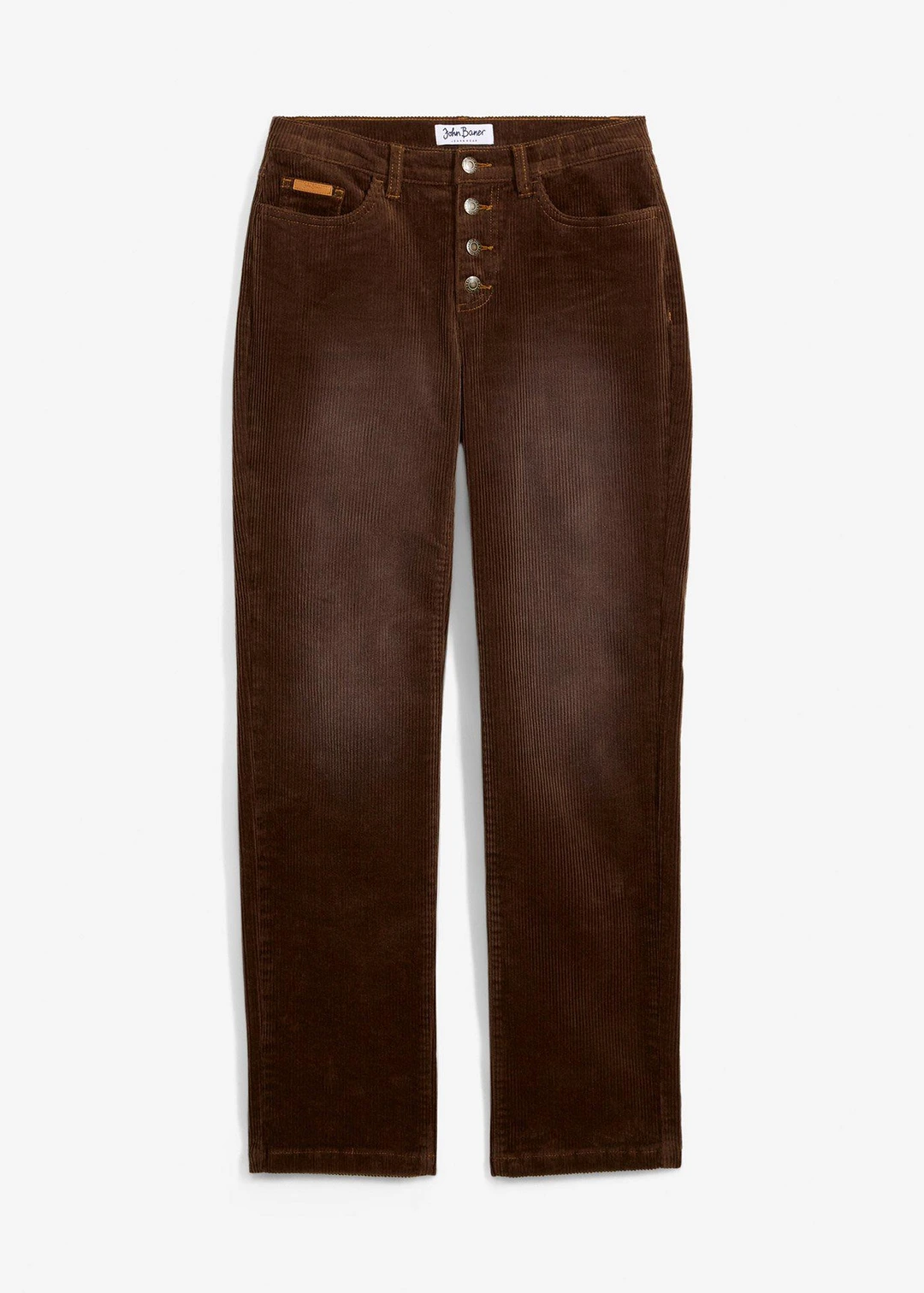 Pantalon droit en velours côtelé extensible
