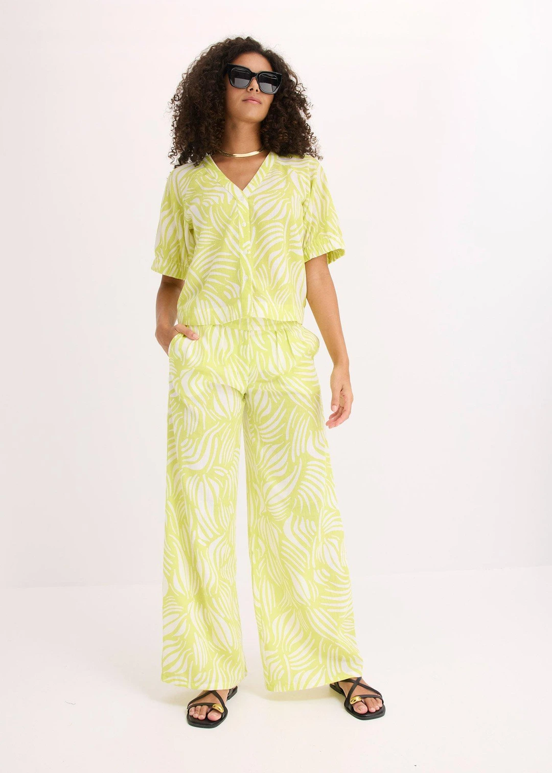 Pantalon palazzo à taille élastiquée - 2