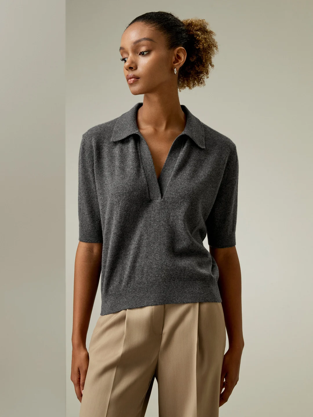 LILYSILK Pull Femme Cachemire Chameau Manches Coudières, Coupe Régulière 100% Bébé Cachemire Doux Pour La Peau Et Respirant XL