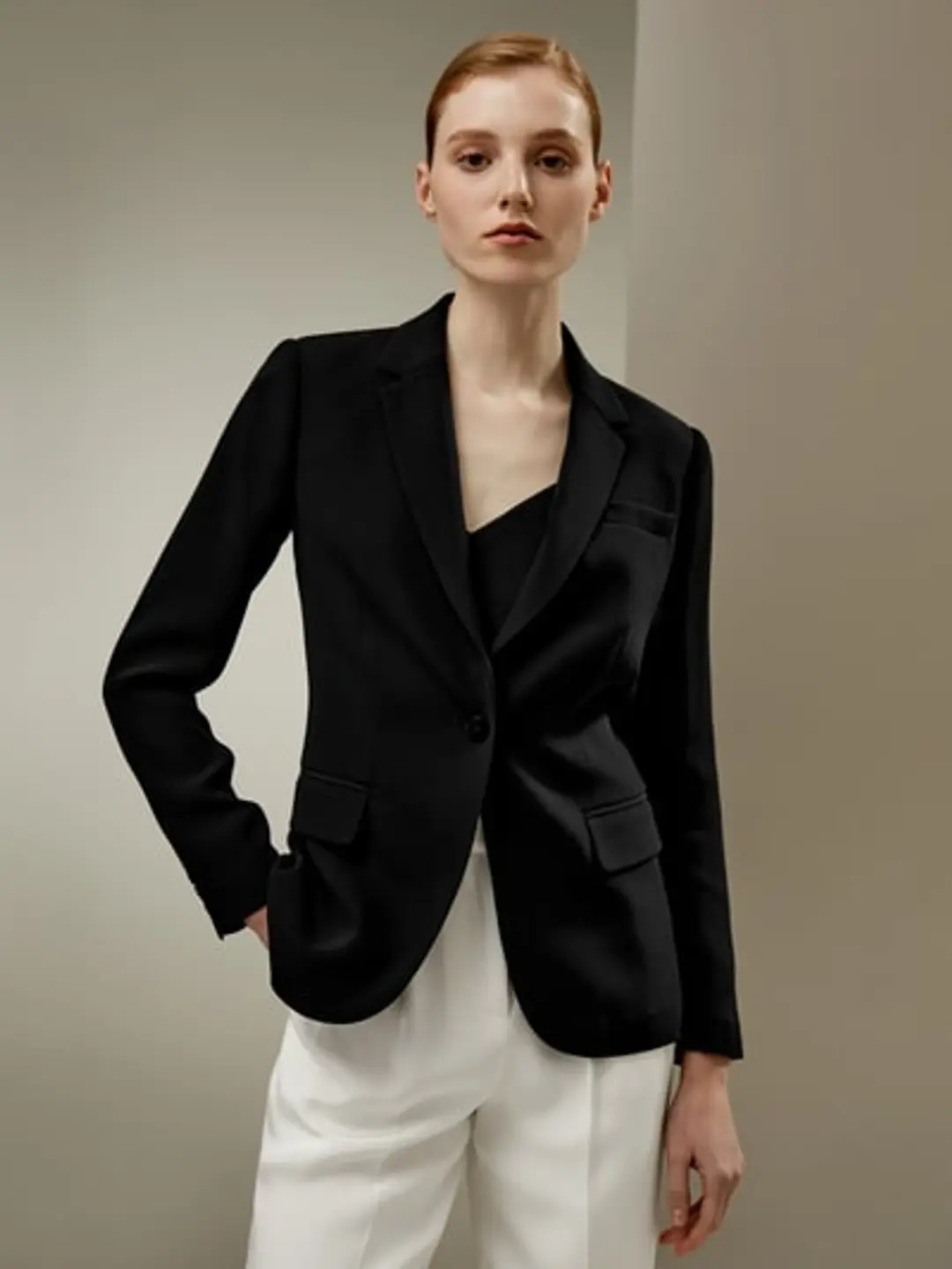 LILYSILK Blazer Soie Femme Élégant Noir N12 Crêpe de Chine Taille 44