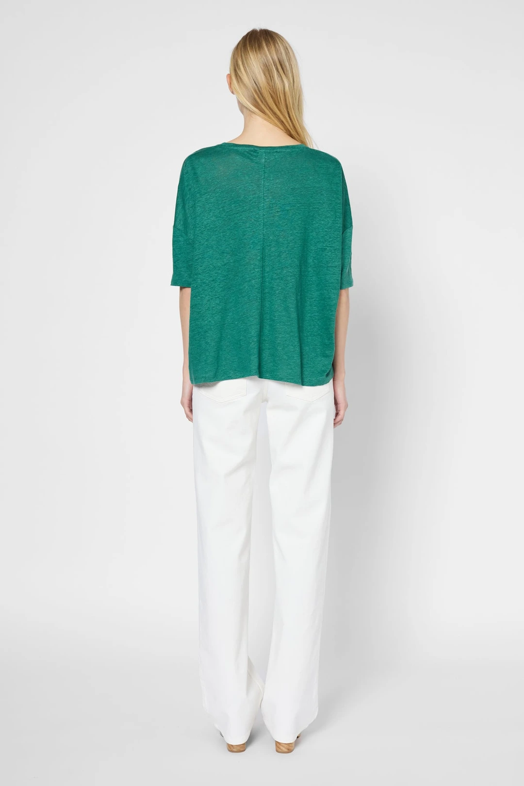 T-shirt large en lin - GALADRIEL - Vert - 4