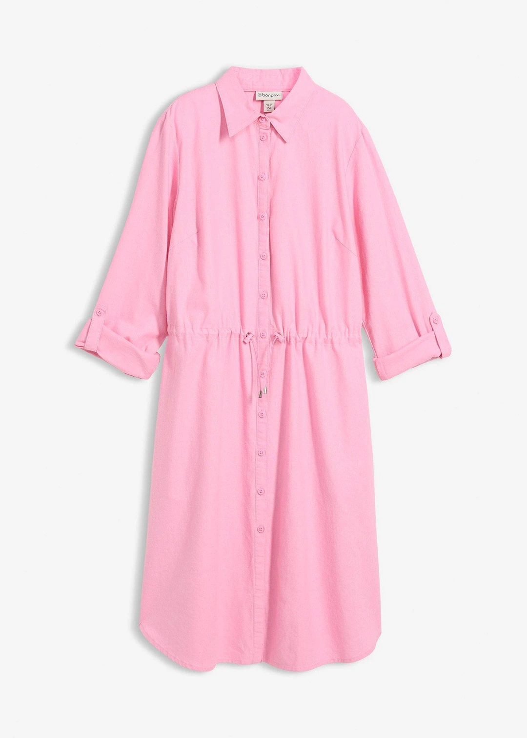 Robe-chemise en lin et coton
