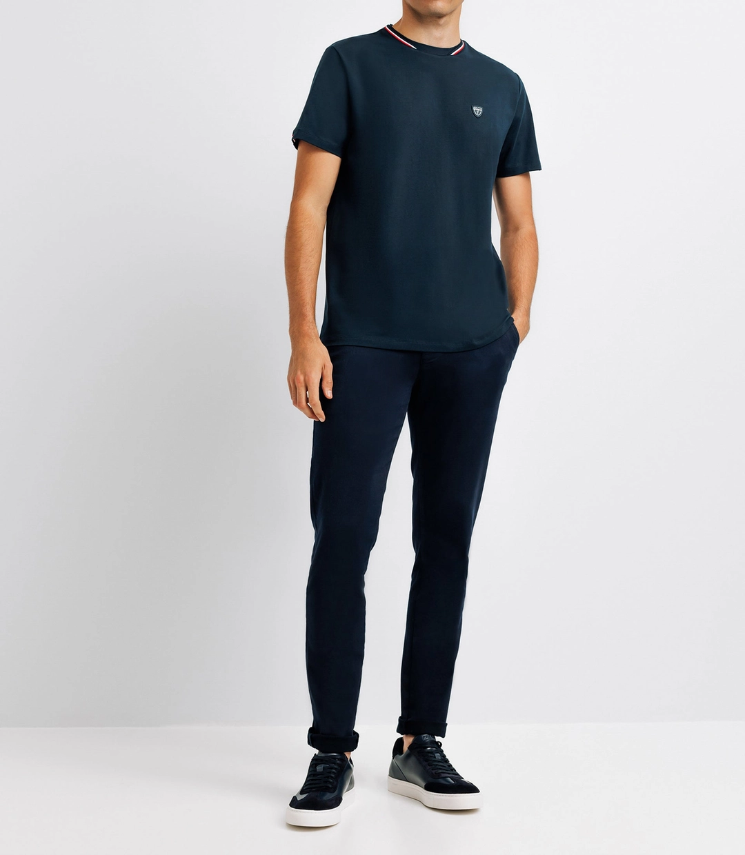 IZAC - T-shirt col teddy marine