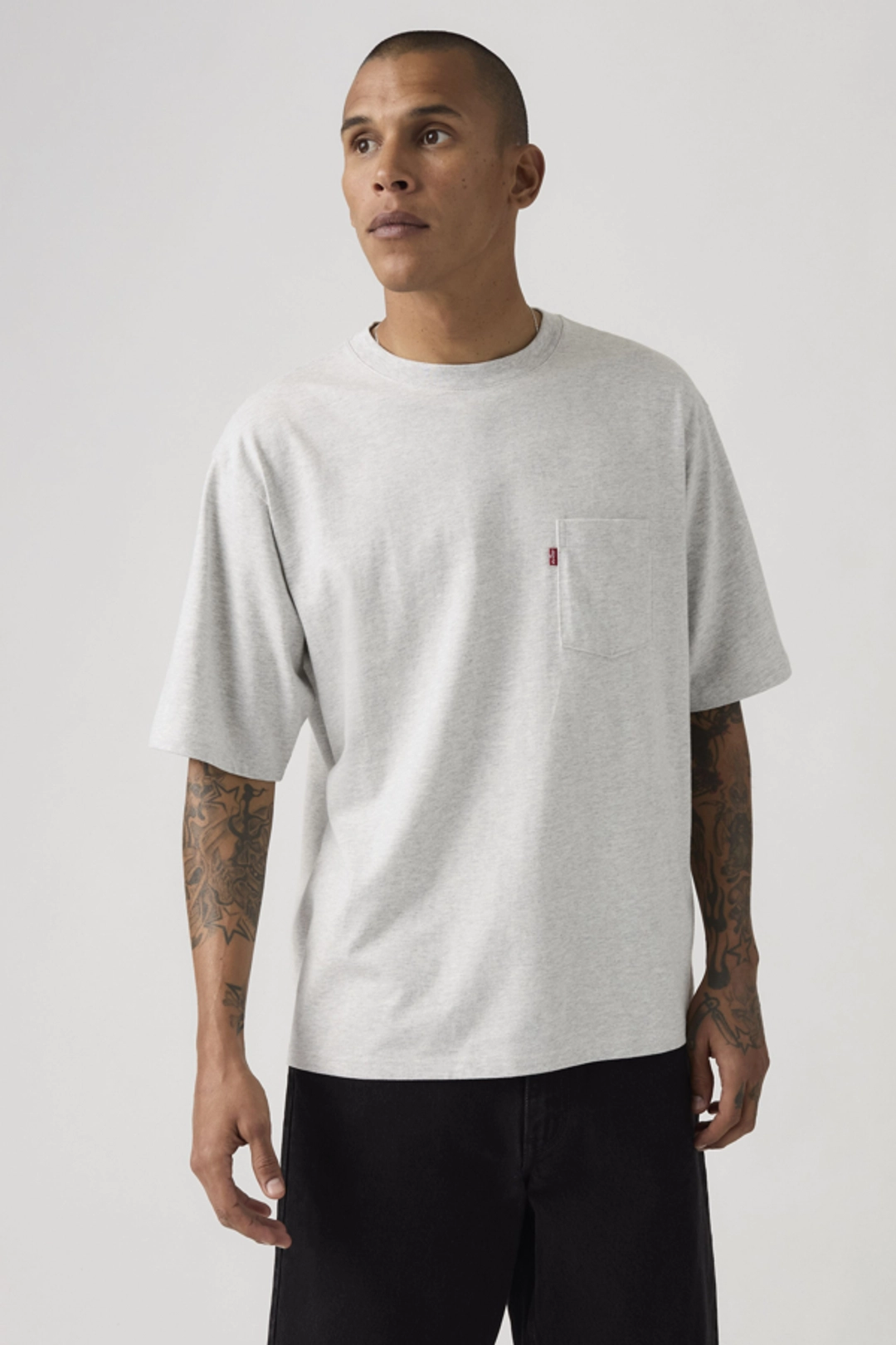 Levi's T Shirt À Poche Manche Mi Longue - Homme - Noir / Jet Black - 2XL