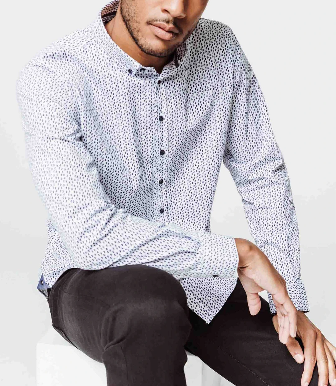 IZAC - Chemise coton imprimé blanc