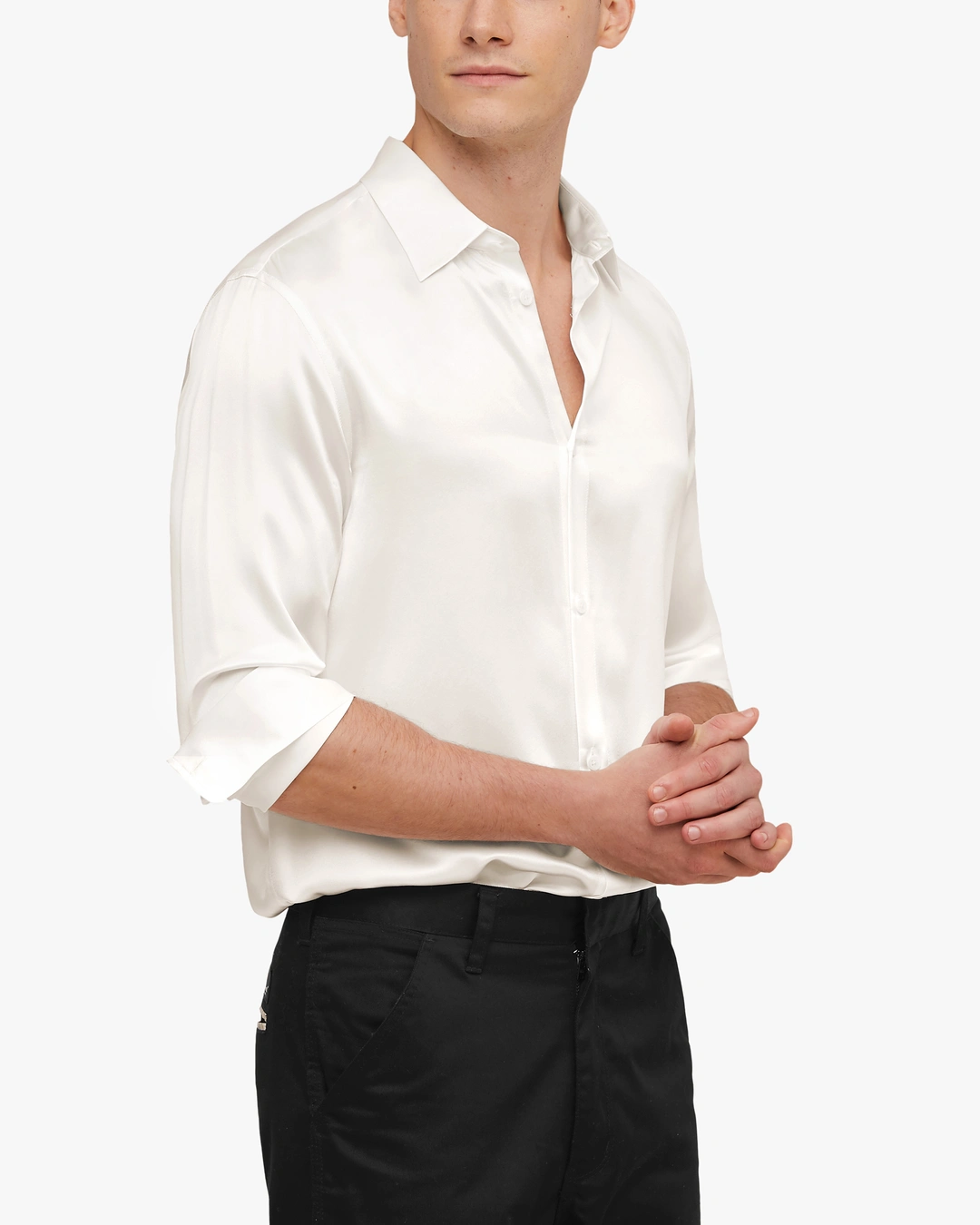 LILYSILK Chemise De Base Pour Homme En Soie De Mûrier Gris Foncé L
