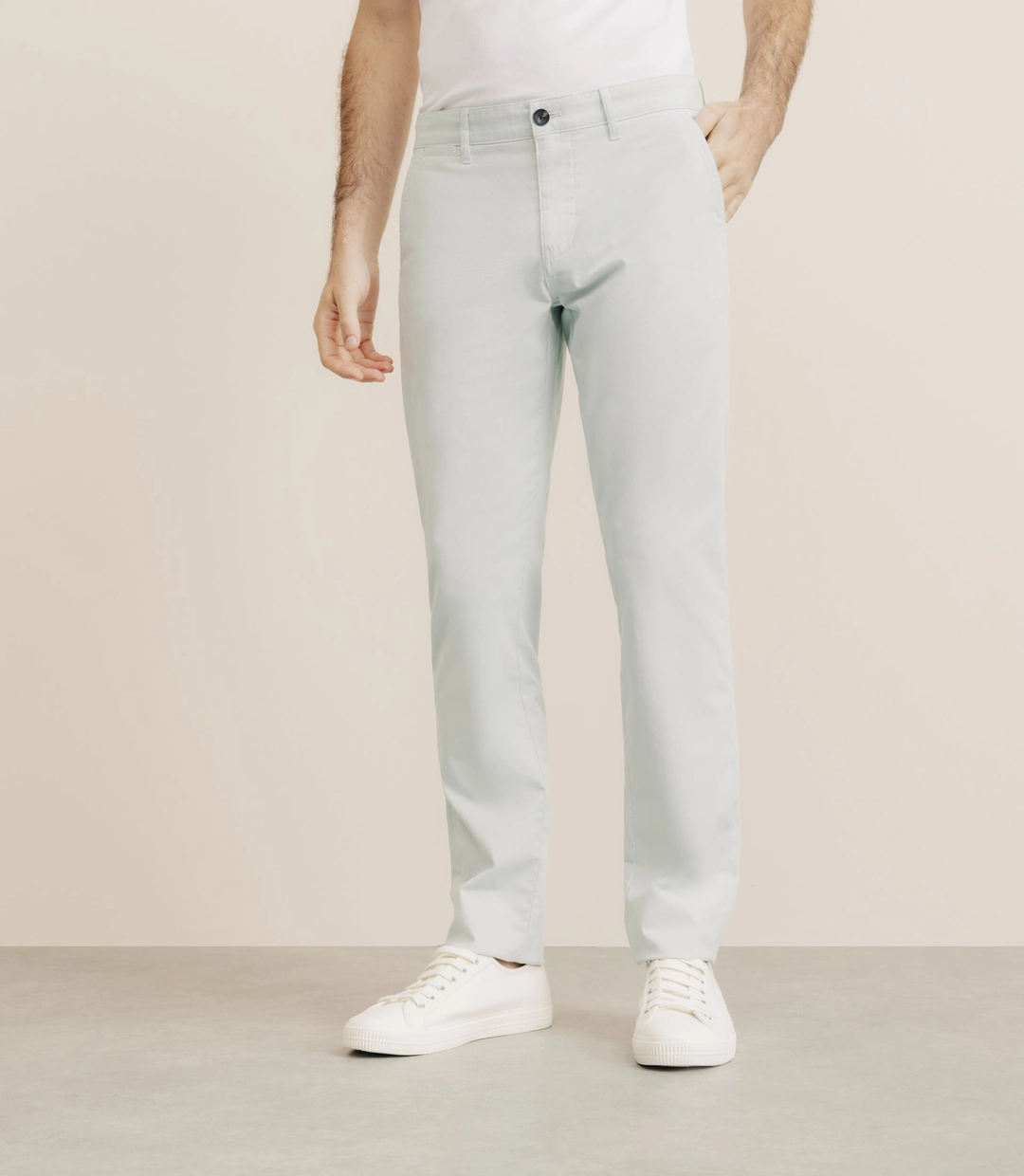 IZAC - Pantalon en coton stretch vert