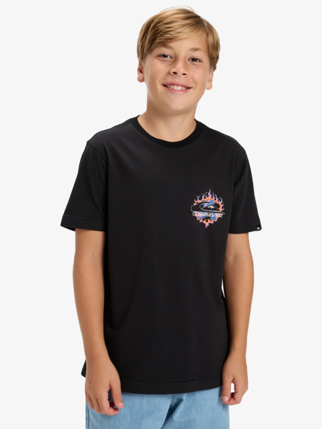 Ev In Flames - T-Shirt à manches courtes pour Garçon 8-16 ans Noir
