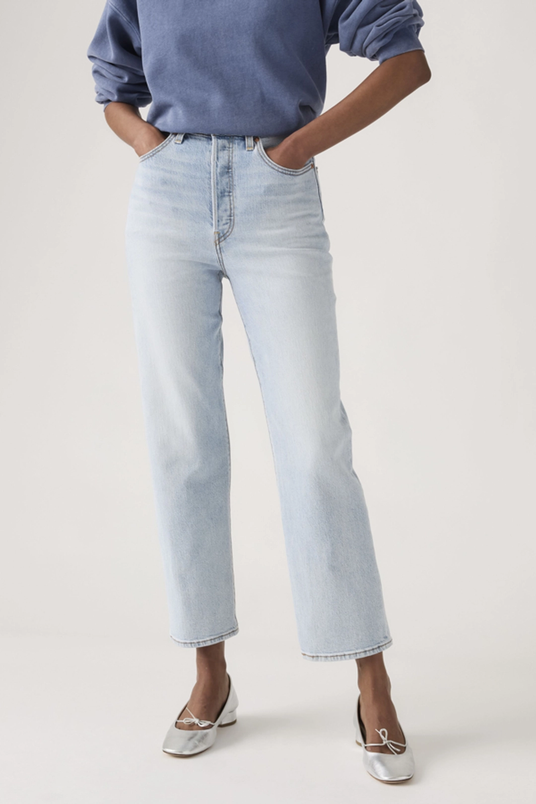 Levi's Jean Droit Ribcage Cheville - Femme - Bleu / Dance Around - 34X29 - 2