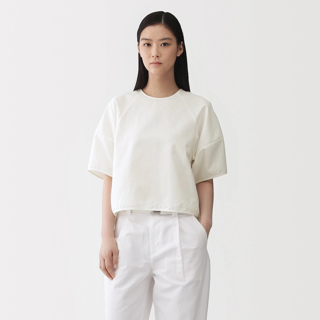 T-shirt en tissé panier de mélange de washi pour femme