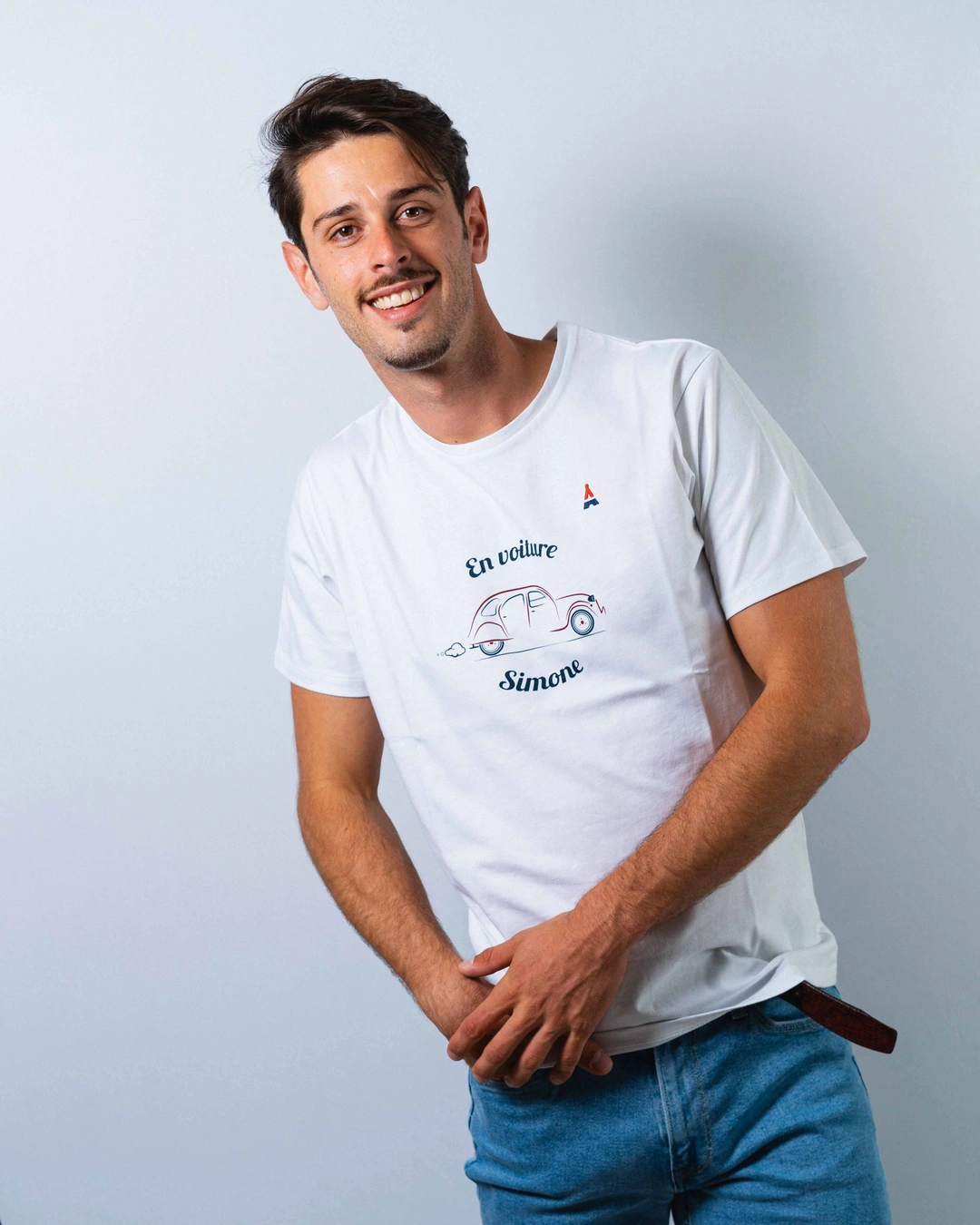 T-SHIRT EN VOITURE SIMONE BLANC | COTON BIO