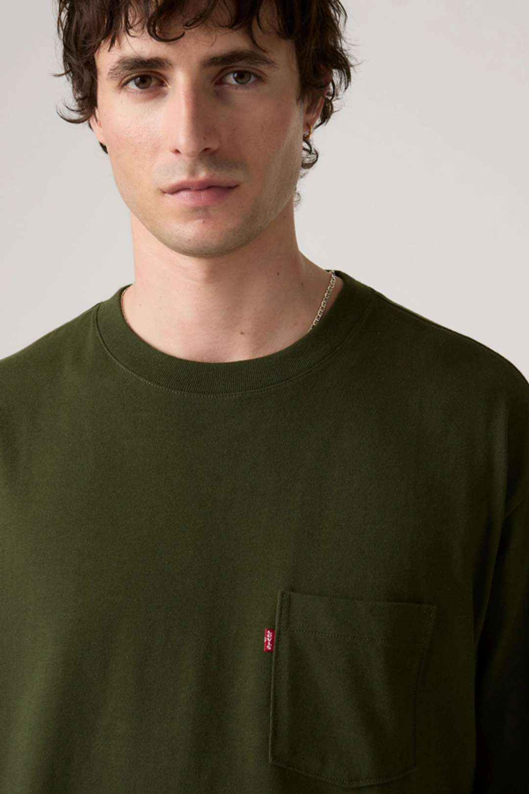 Levi's T Shirt À Poche Manche Mi Longue - Homme - Noir / Jet Black - 2XL - 2