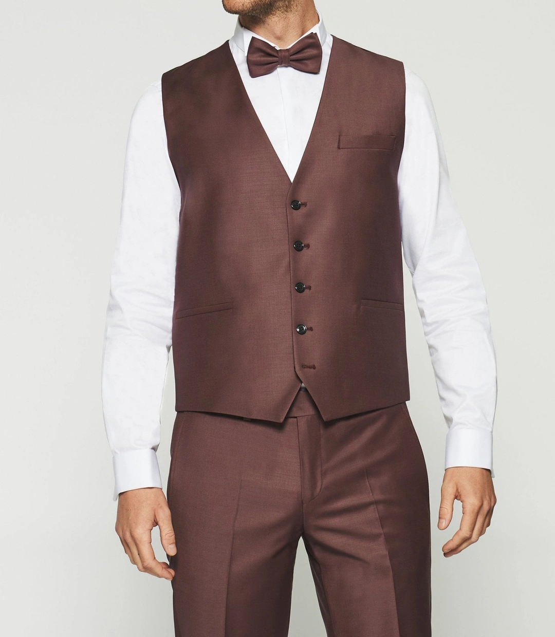 IZAC - Gilet de costume framboise JFAVORI