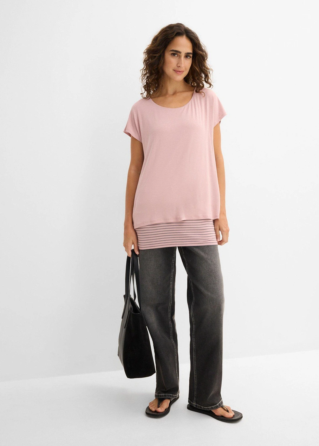 T-shirt long en viscose douce et extensible - 2