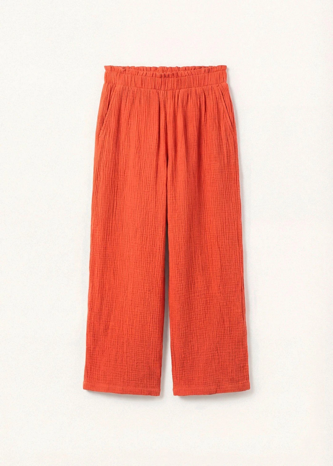 Pantalon large en gaze de coton