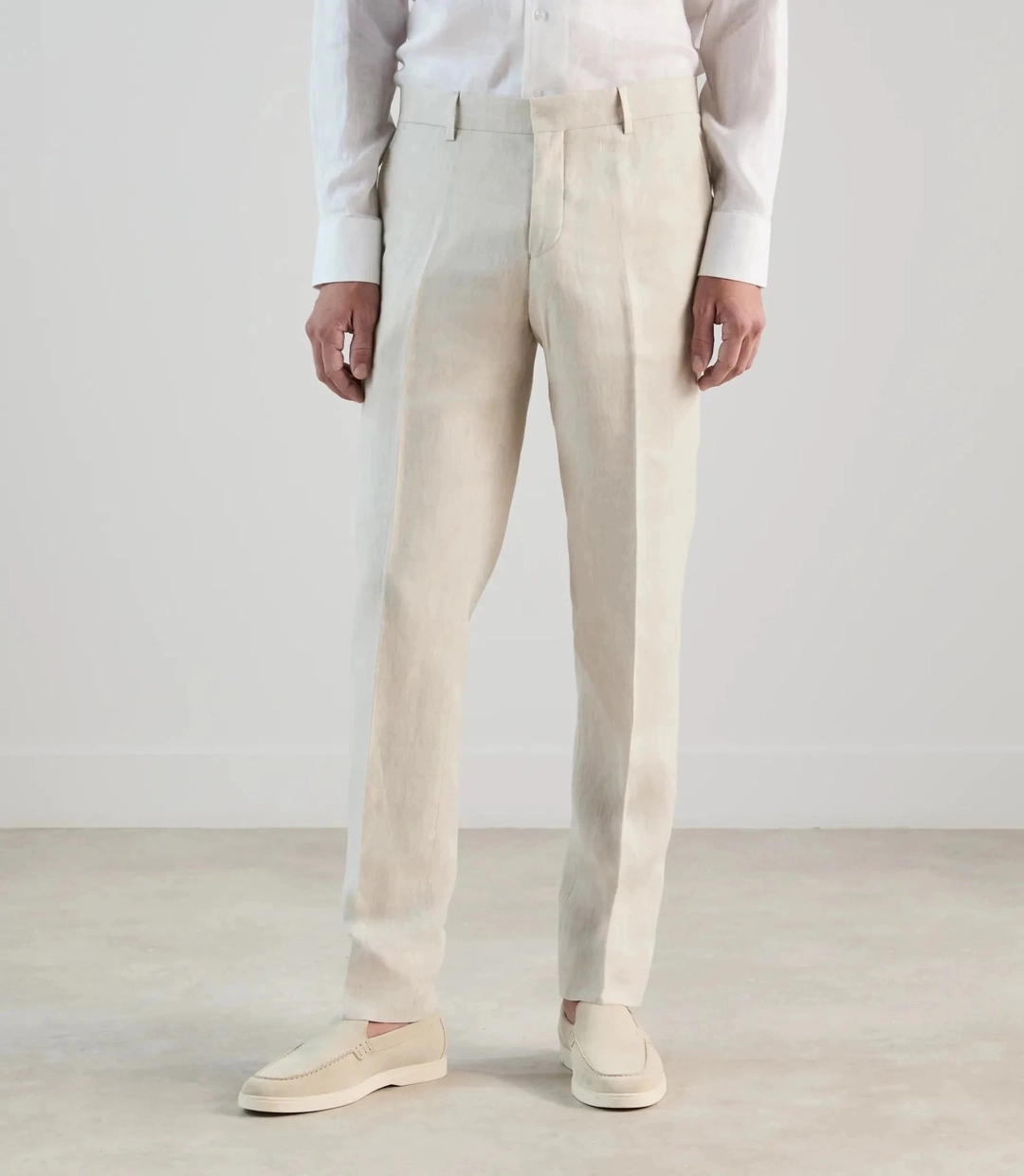 IZAC - Pantalon ville 100% lin beige