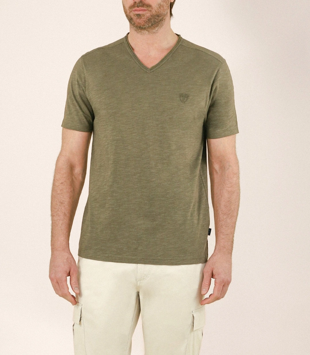 IZAC - T-shirt col V kaki