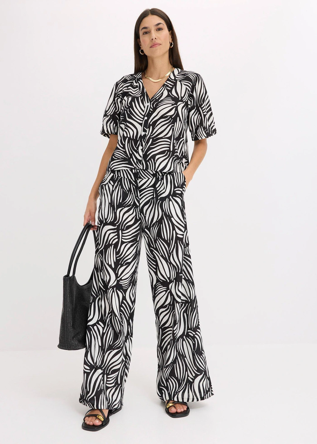 Pantalon palazzo à taille élastiquée - 2