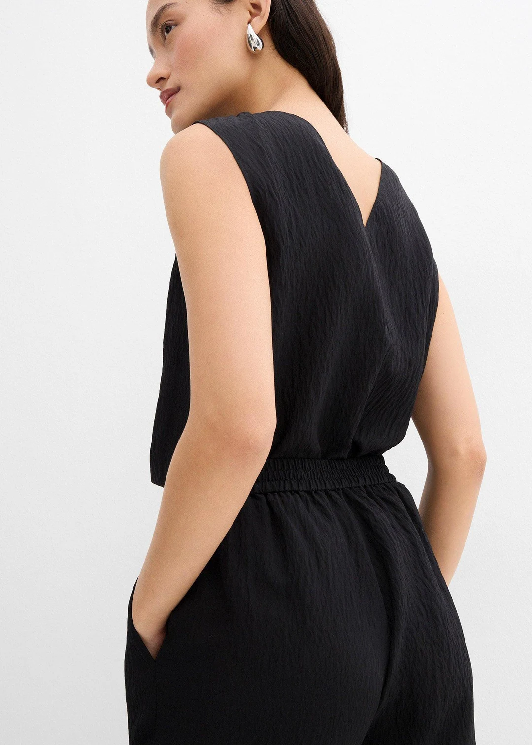 Pantalon en viscose mélangée, effet froissé - 3