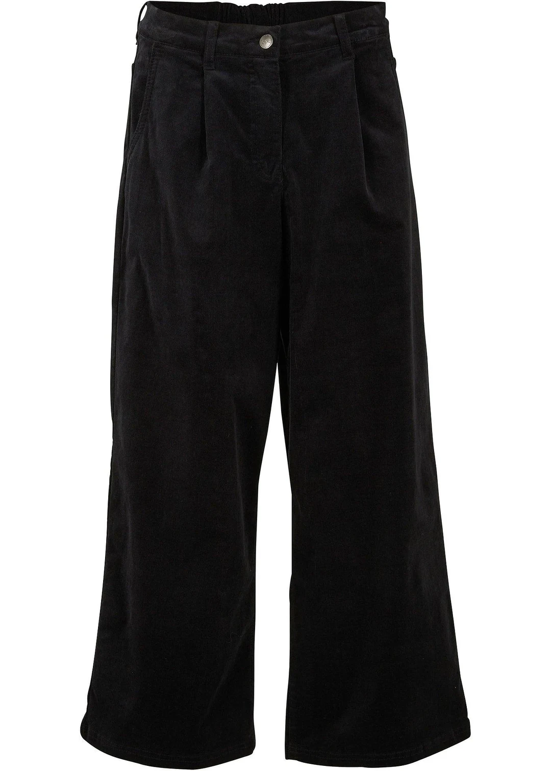 Jupe-culotte en velours côtelé stretch avec taille haute confortable, longueur 7/8