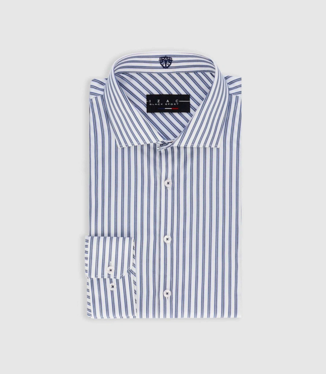 IZAC - Chemise tissée à rayures bleu PELOUSE