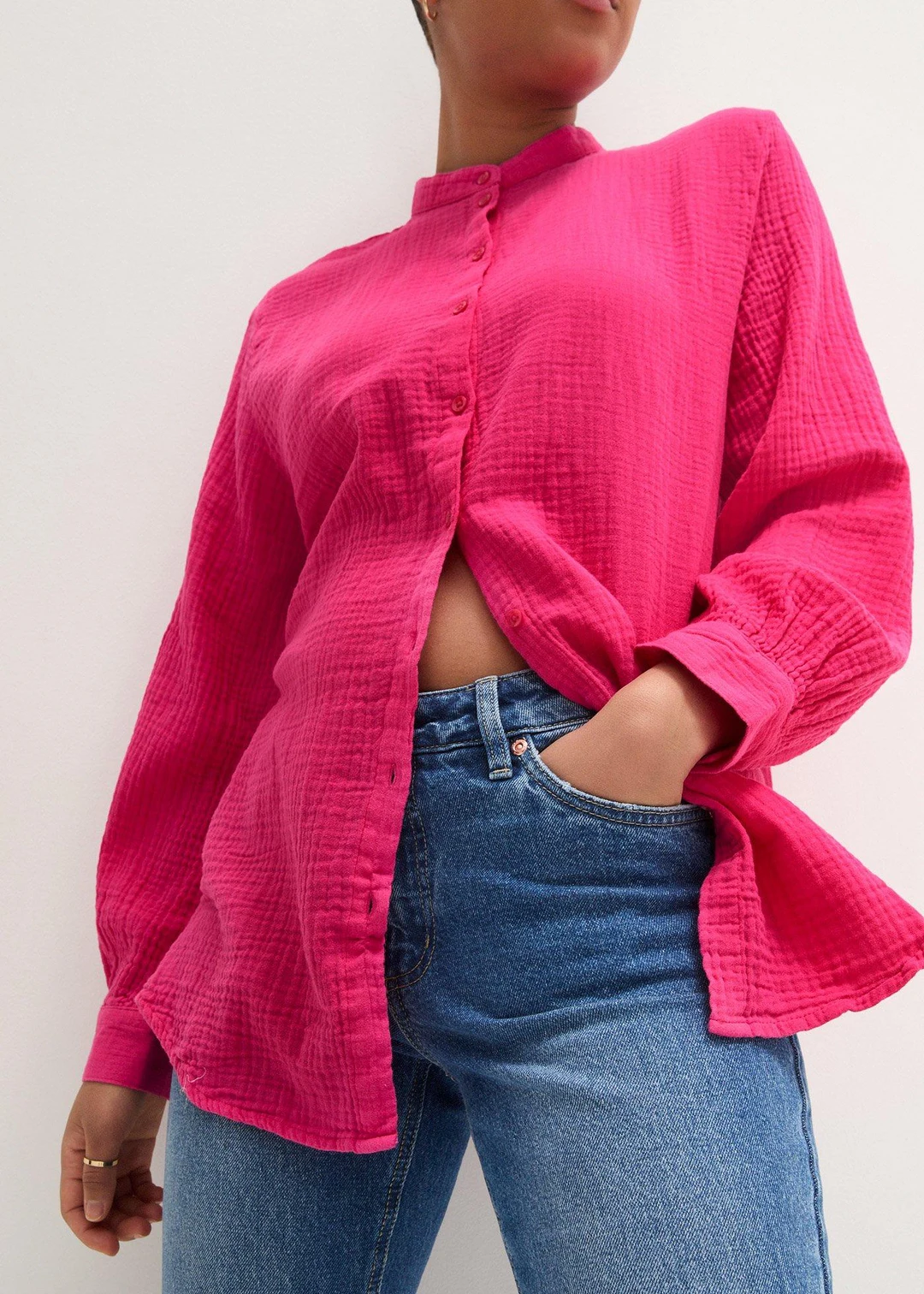 Chemisier long en gaze de coton
