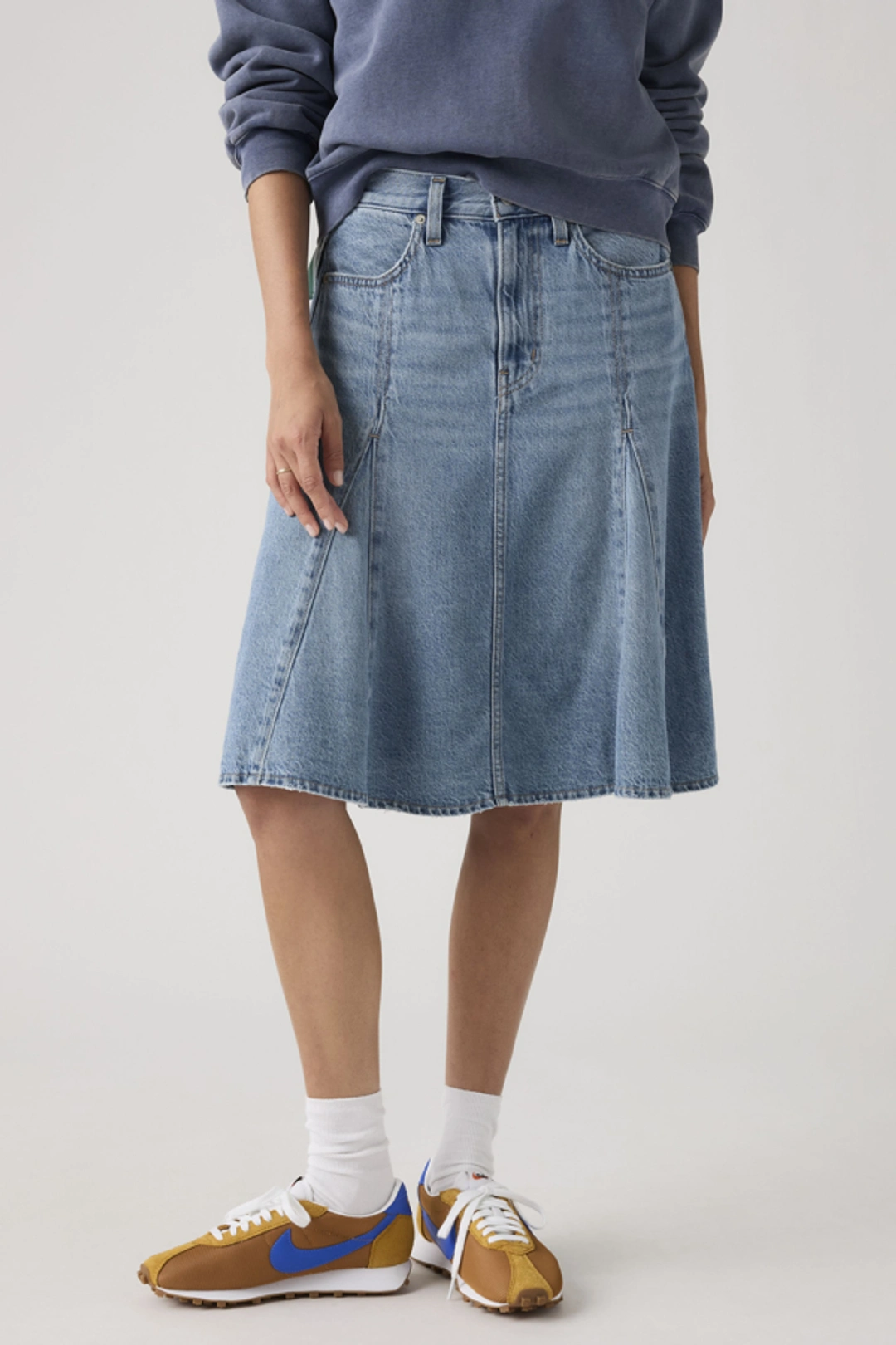Levi's Jupe Longueur Genou Godet - Femme - Bleu / Pof Course Stone - 32 - 2