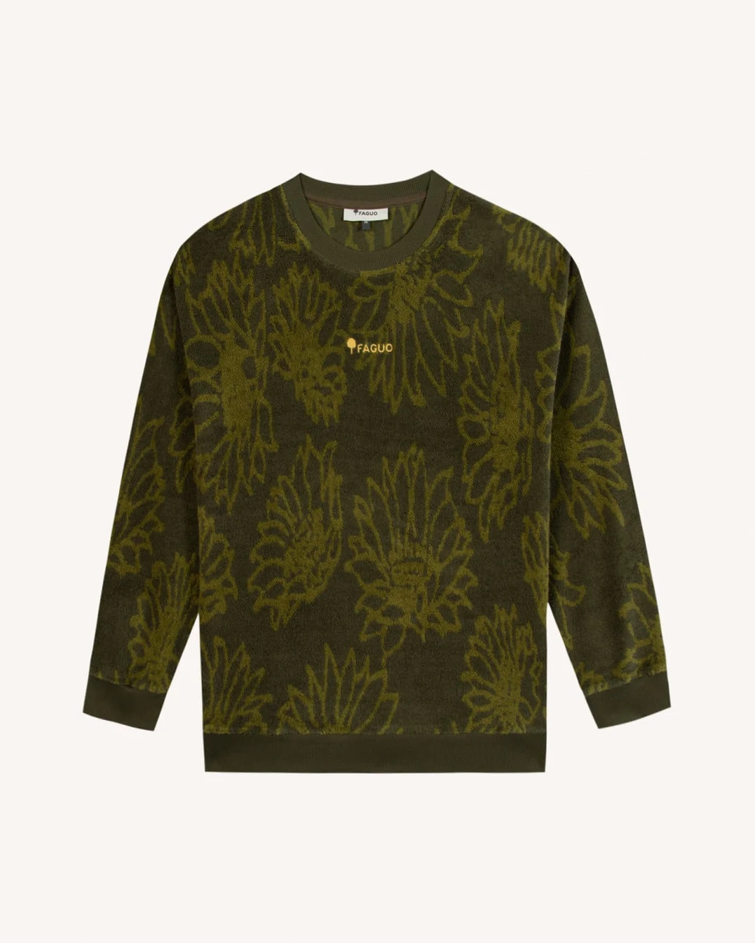 Sweat col rond kaki foncé bio - FANGO - 2